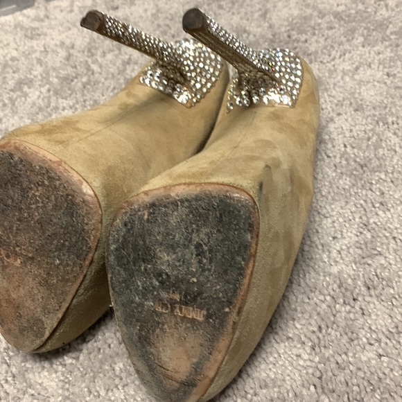 Suede Jimmy Choo Swarovski Crystal Heels - Picture 7 of 7